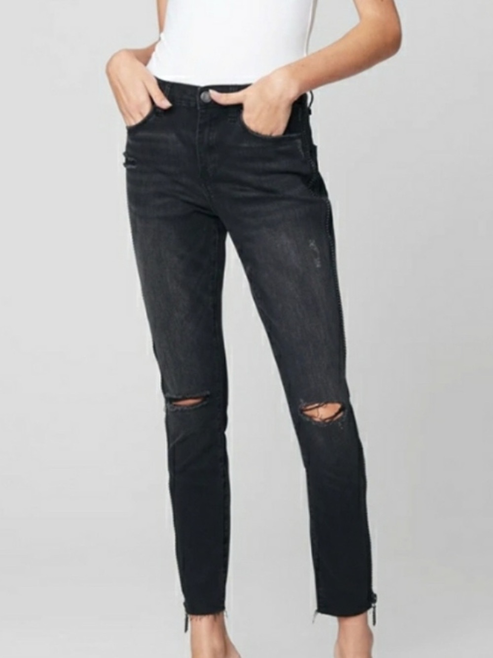 Blank NYC Black Mid-Rise Skinny Cotton Blend Denim Jeans Size 25